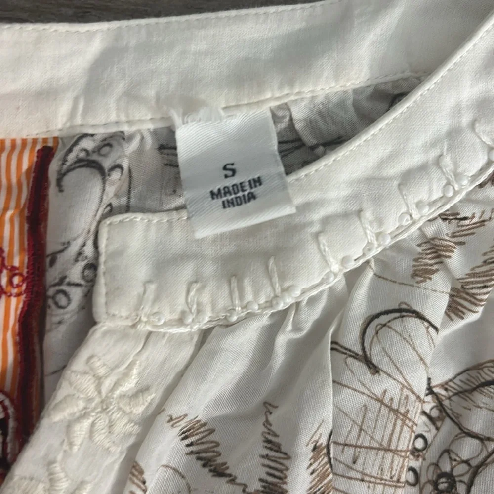 Robert Graham Floral Embroidered Ombre 💯 Cotton Tunic Small - Picture 5 of 7